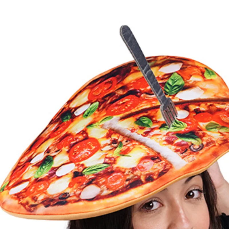 Halloween Food Theme Pizza Hot Dog Ice Cream Hat Cosplay Costume Unisex Funny Party Hat Headdress Photo Props Accessories