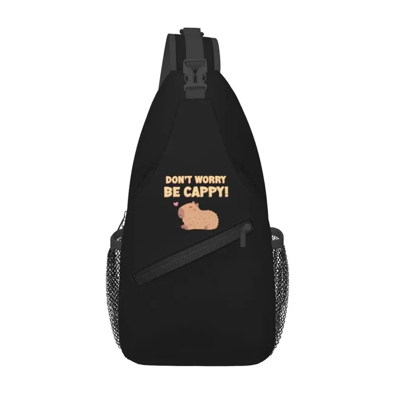 

Custom Funny Happy Capybara Sling Chest Bag Fashion Shoulder Crossbody Backpack for Men Cycling Camping Daypack
