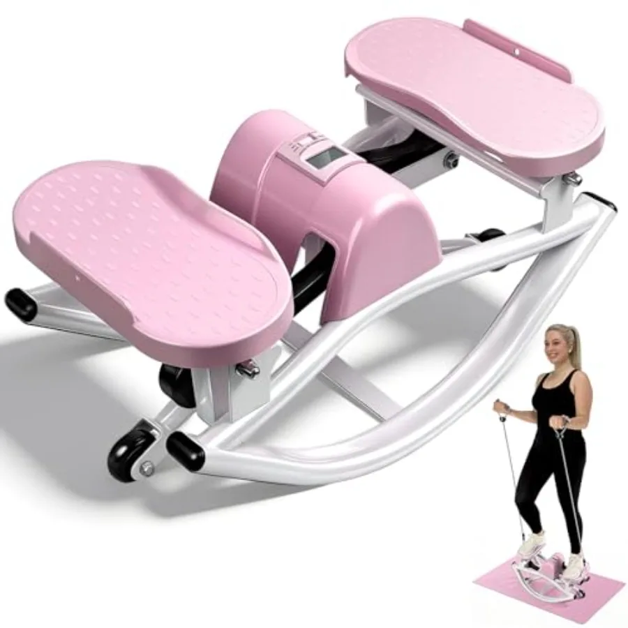 

Тренажер-степпер Rock Stepper для упражнений дома, с низким уровнем нагрузки, бесшумный, с эспандерами и нескользящим ковриком