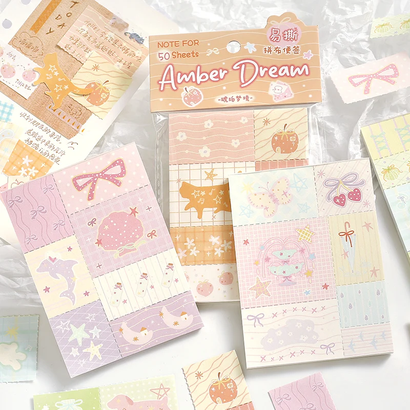 50 ورقة حالمة تاون سلسلة Kawaii Ins كتيبات لطيف الديكور رسالة ملاحظات DIY بها بنفسك اليدوية سجل القصاصات اللوازم الجمالية