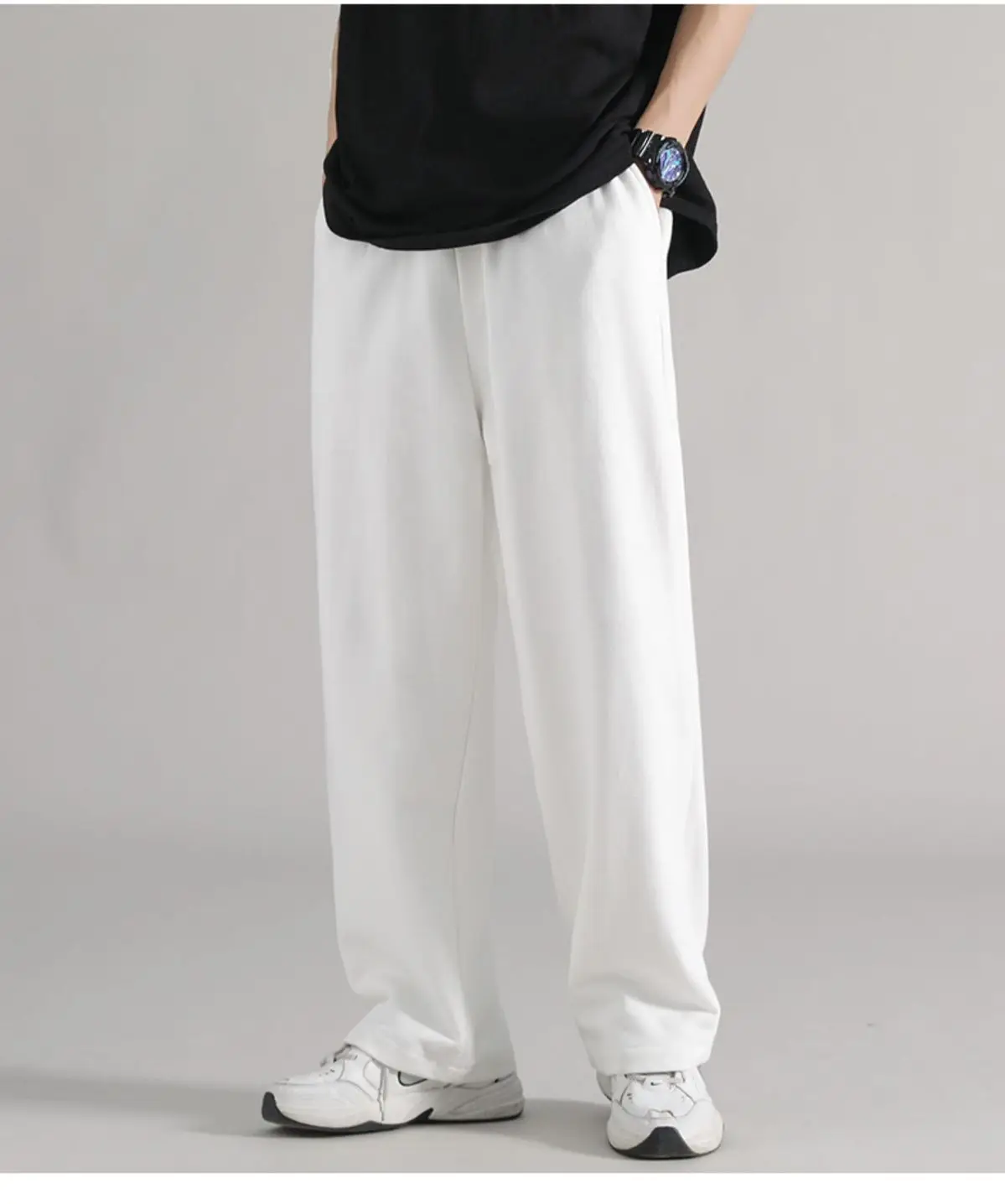 

Autumn White Pants Men's Straight Leg Loose Wide Leg Pants Men 2025 New Style Men's American Sports Sweatpants Men