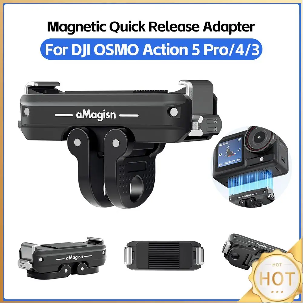 Magnetyczny uchwyt szybkiego uwalniania z 2-bolcowym i 1/4 gwintem do kamery DJI OSMO Action 5 Pro/4/3
