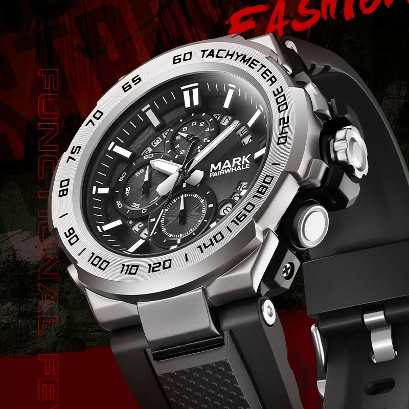 

Спортивные кварцевые часы для мужчин, резиновая дата, новый дизайн, водонепроницаемые, reloj hombre 2025