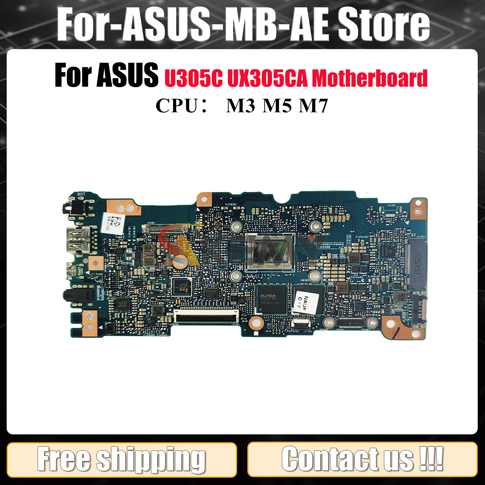 

UX305CA Материнская плата для ноутбука ASUS ZenBook UX305C UX305CA U305C Материнская плата для ноутбука с процессором M3 M5 M7 100% тестирование ОК быстрая доставка