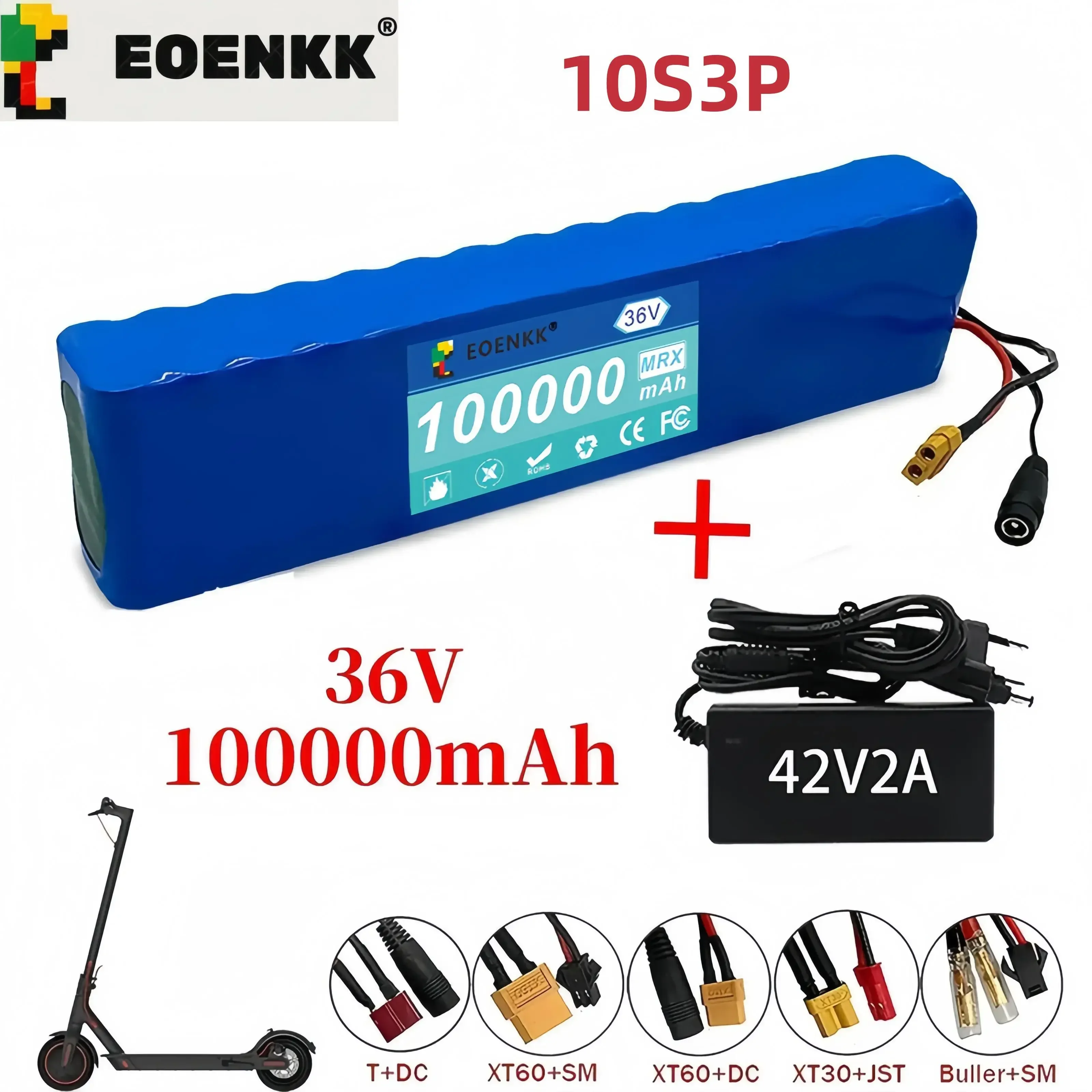 

36V 100Ah 10S3P 18650 Rechargeable Lithium Battery Pack 1000W with BMS Power Modified Bicycle electric scooter Vehicle with BMS