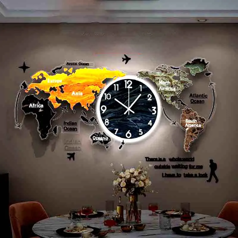 

Luxury Led Silent Wall Clock Battery Powered Large Digital Wall Clock Wall Decoration Products Living Room Furniture for Rooms
