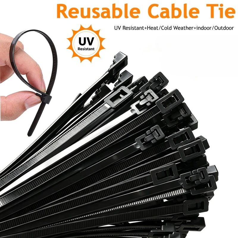 Releasable Cable Ties 3.6x150mm Nylon Reusable Zip Ties Lock Loop Detachable Straps for Home Office Organization Mixed Colors