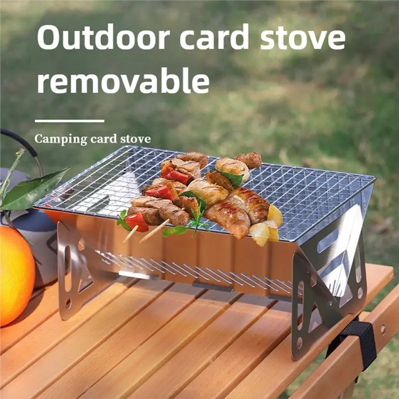 【Big Sale !!】Stainless Steel Portable Mini Barbecue Grill-Charcoal Stove For Outdoor Picnic And Camping