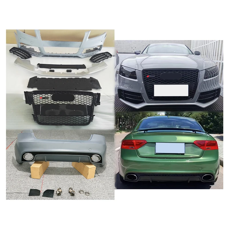 

A5 2008 Car Modification Upgrade RS5 Front Bumper and Rear Bumper Body Kit Enhances Appearance and Is Suitable for Audi