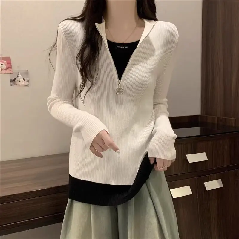 Haut de chemise de base patchwork à manches longues, grande taille, nouveau, automne et hiver