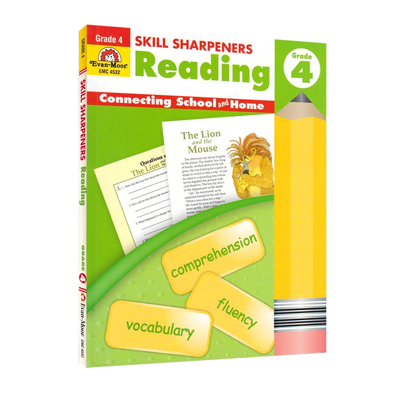 

Evan-Moor Skill Sharpeners Reading,Grade 4, Children's books aged 7 8 9 10 English Word Handwriting Workbook books 9781596730403