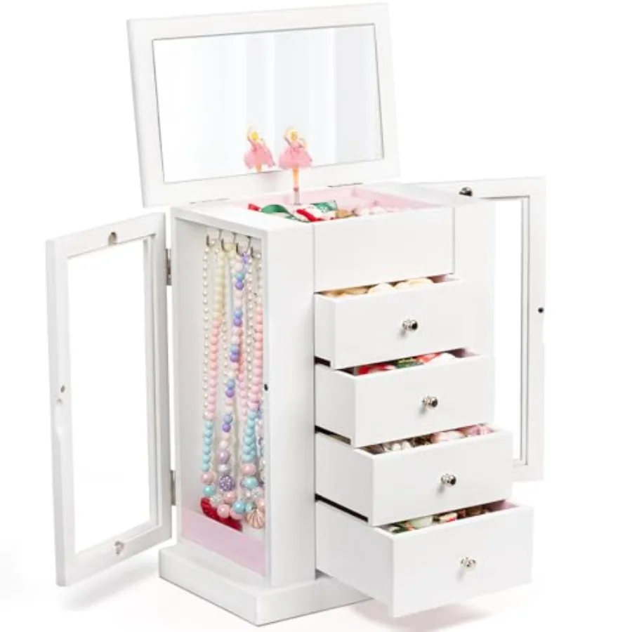 Joyero Musical para Niñas con Bailarina Giratoria, Regalos para Niñas Pequeñas, Navidad, Año Nuevo, Cumpleaños, 5 Niveles
