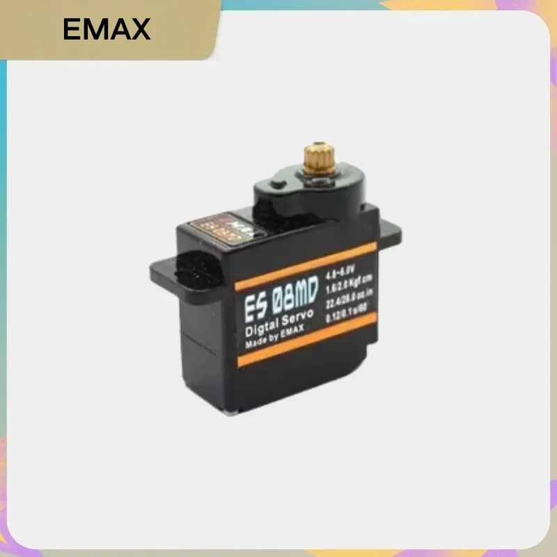 Servo Digital EMAX ES08MD II 12g com Engrenagens Metálicas, Mini de Alta Velocidade 2.4kg para Aeromodelos RC, Helicópteros e Drones, Controle Preciso
