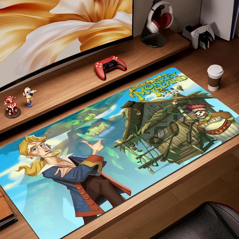 Kawaii Mouse Pad M-Monkey Island Mausepad Gamer Pads Gaming Mat Rubber Keyboard Pc Extended Accessories Cabinet Xxl Mause Mats