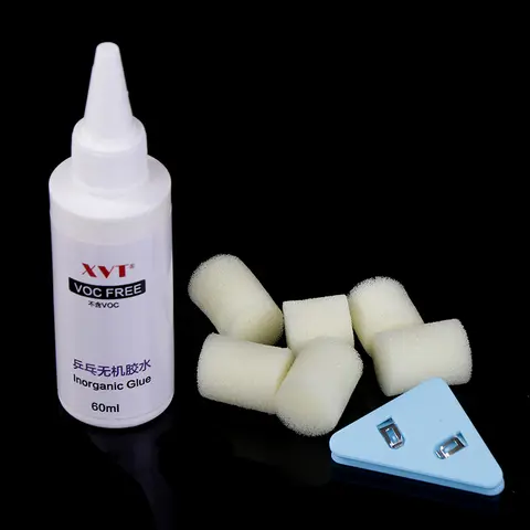XVT VOC 프리 탁구 수용성 본드 물 접착제, 전문 탁구 물 본드, 스폰지 클립 포함, 60ml