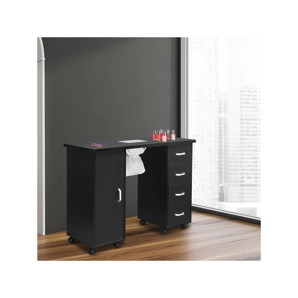 

Nail Table Station, Salon Spa Nail Desk Fan, Table Storage Cabinet,Tech Professional Nail Table 43" L x 17.7" W x 31.5" H