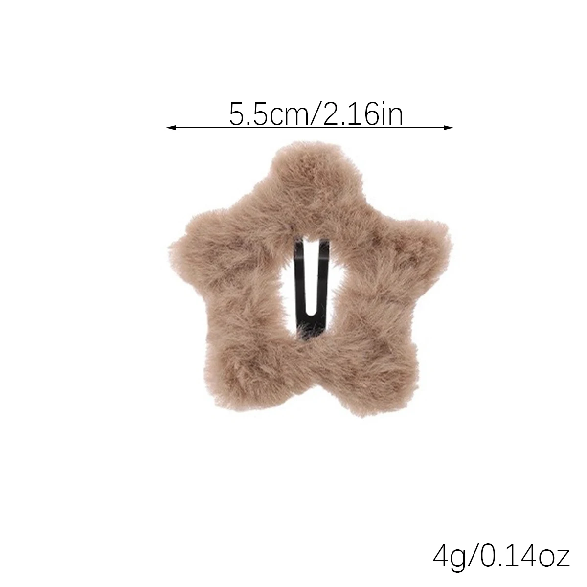 4pcs Autumn and winter plush five-pointed star hairpins side bangs BB clip cute, soft and milky sweet girl hollow hairpin tide