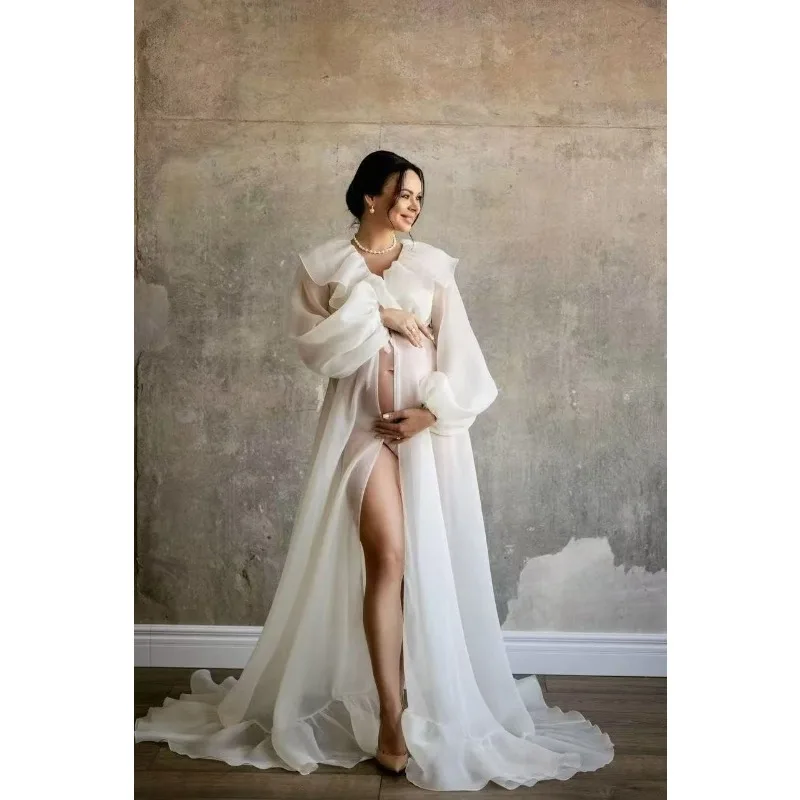 european-american-maternity-v-neck-silk-cotton-maxi-dress-photography-gown-floor-length