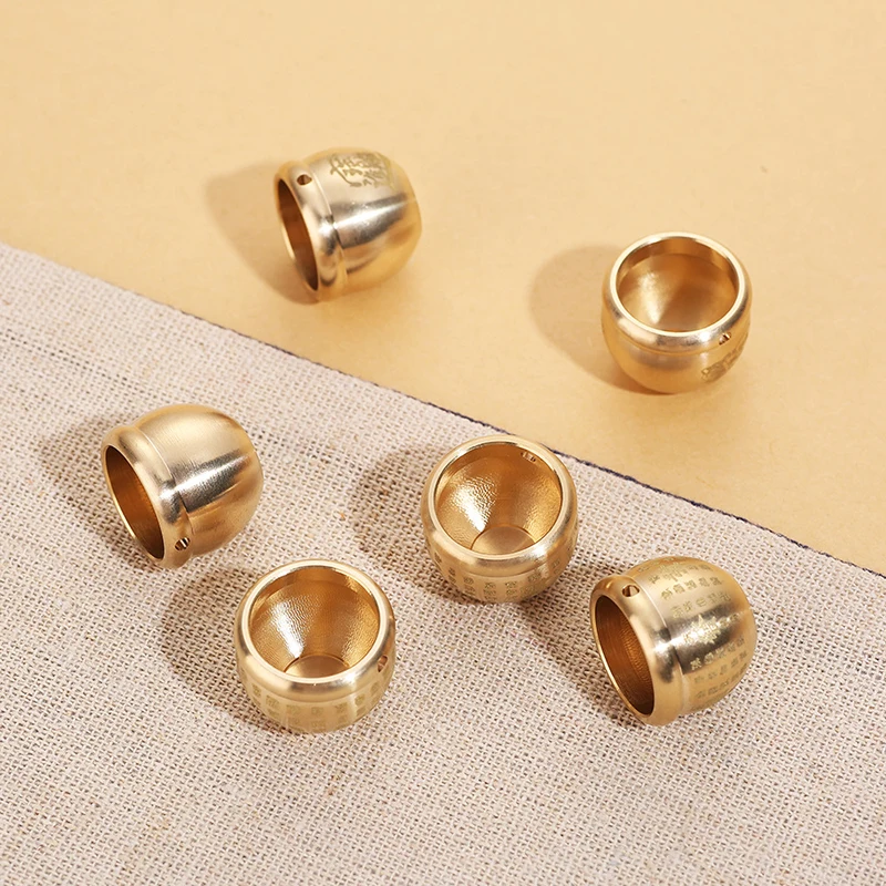 Feng Shui Auspicious Brass Cornet Mini Momofuku Jar Handmade DIY Glossy Cornet Small Teacup Jewelry Gifts Home Decoration