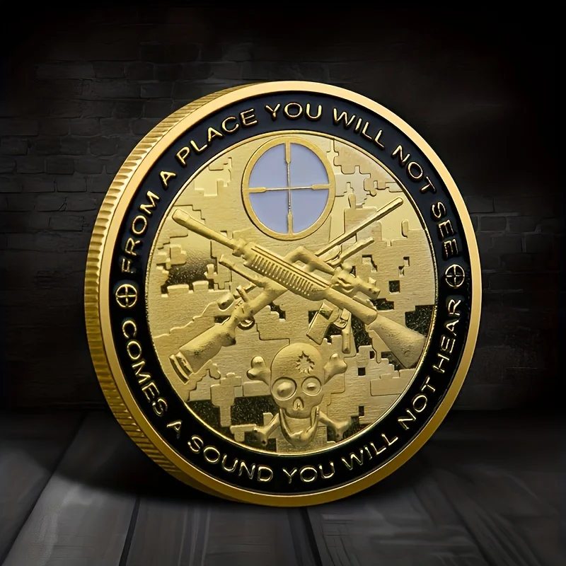 Contemporary Military Challenge Coin Collectible Metal Round Souvenir Plate Tactical Commemorative Medal