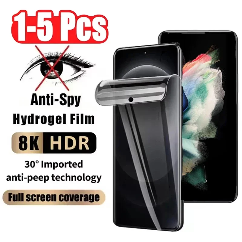 1-5 Stück Anti-Spionage-Hydrogel-Folie für iPhone 17 Pro Max 16 15 14 13 12 11 16 15 14 Plus Air X XR XS Max Sichtschutz-Displayschutzfolie ﻿   05