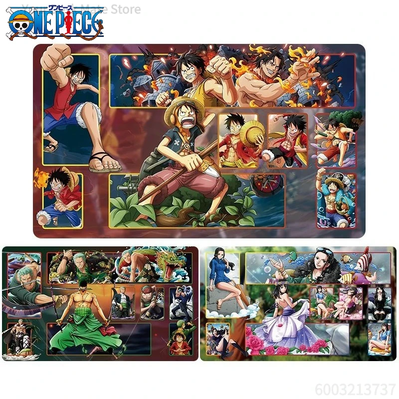 One Piece OPCG Playmat  Luffy Zoro Nico Robin Design Anime TCG Table Mat for Card Games Battle Protection Holiday Gift