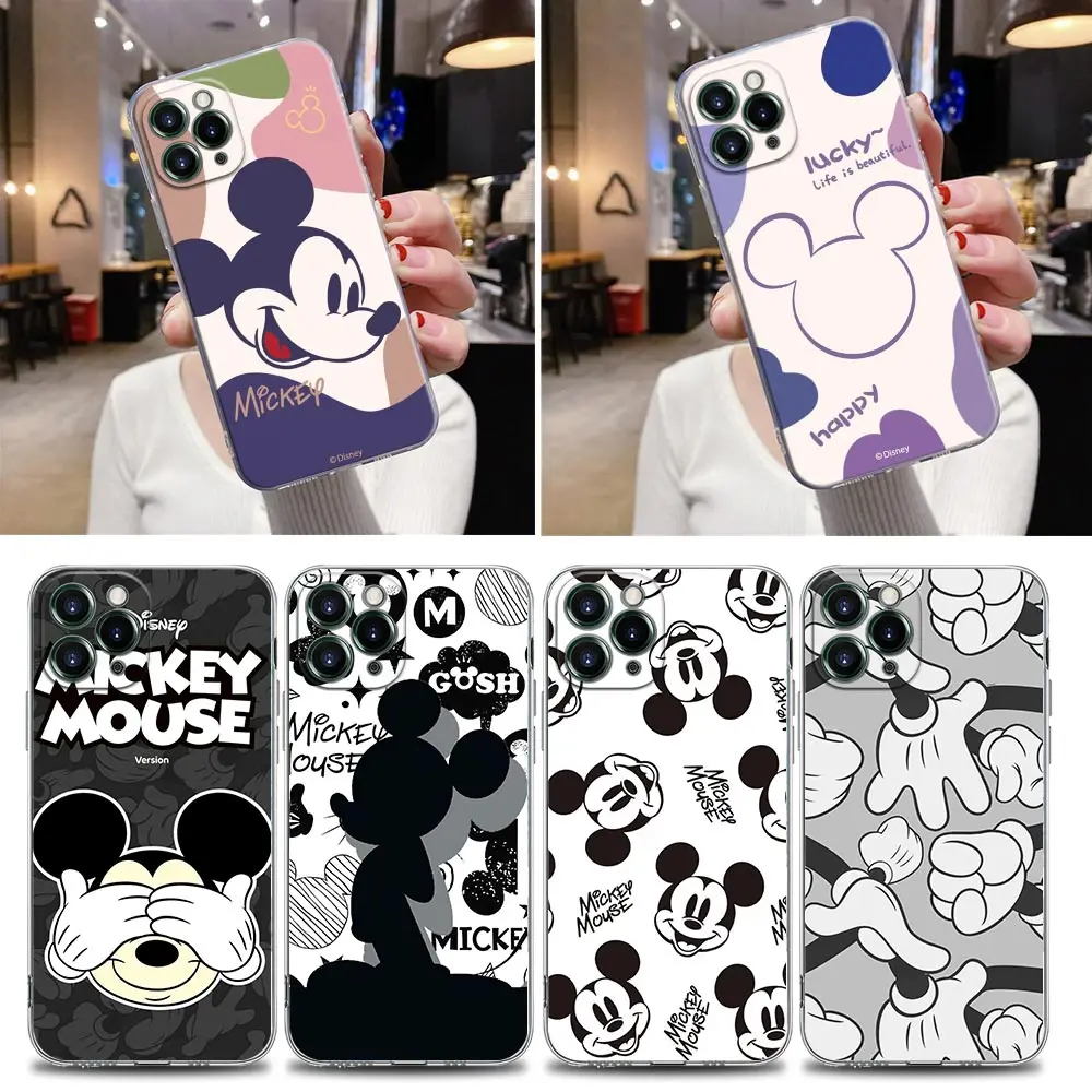 

Cartoon Mickey Mouse Disney Clear Case For iPhone 16 15 14 13 12 11 Pro Max Mini Xs XR X 7 8 Plus 6 Cover For iphone 16 Pro Case