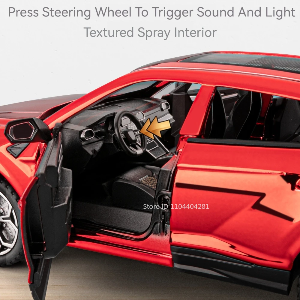 1:24 Lambor URUS LP770 Diecast Alloy Model Toys Car Doors Opened Sound Light Pull Back Miniature Vehices Fashion Gift for Friend