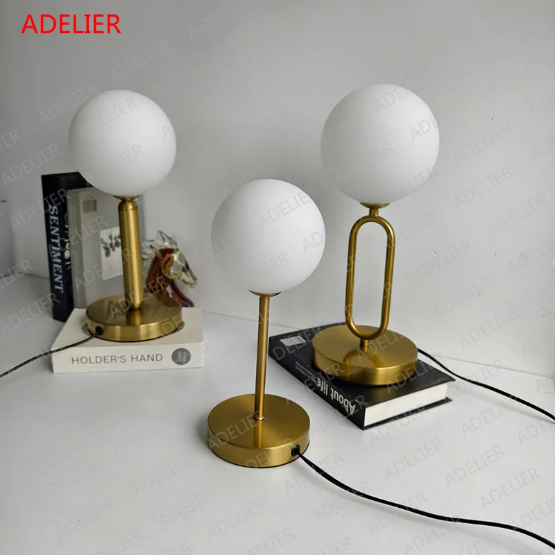 

Nordic Glass Ball Desk Lamp Study Dressing Table Live Broadcast Lighting Bedroom Bedside Table Lamp