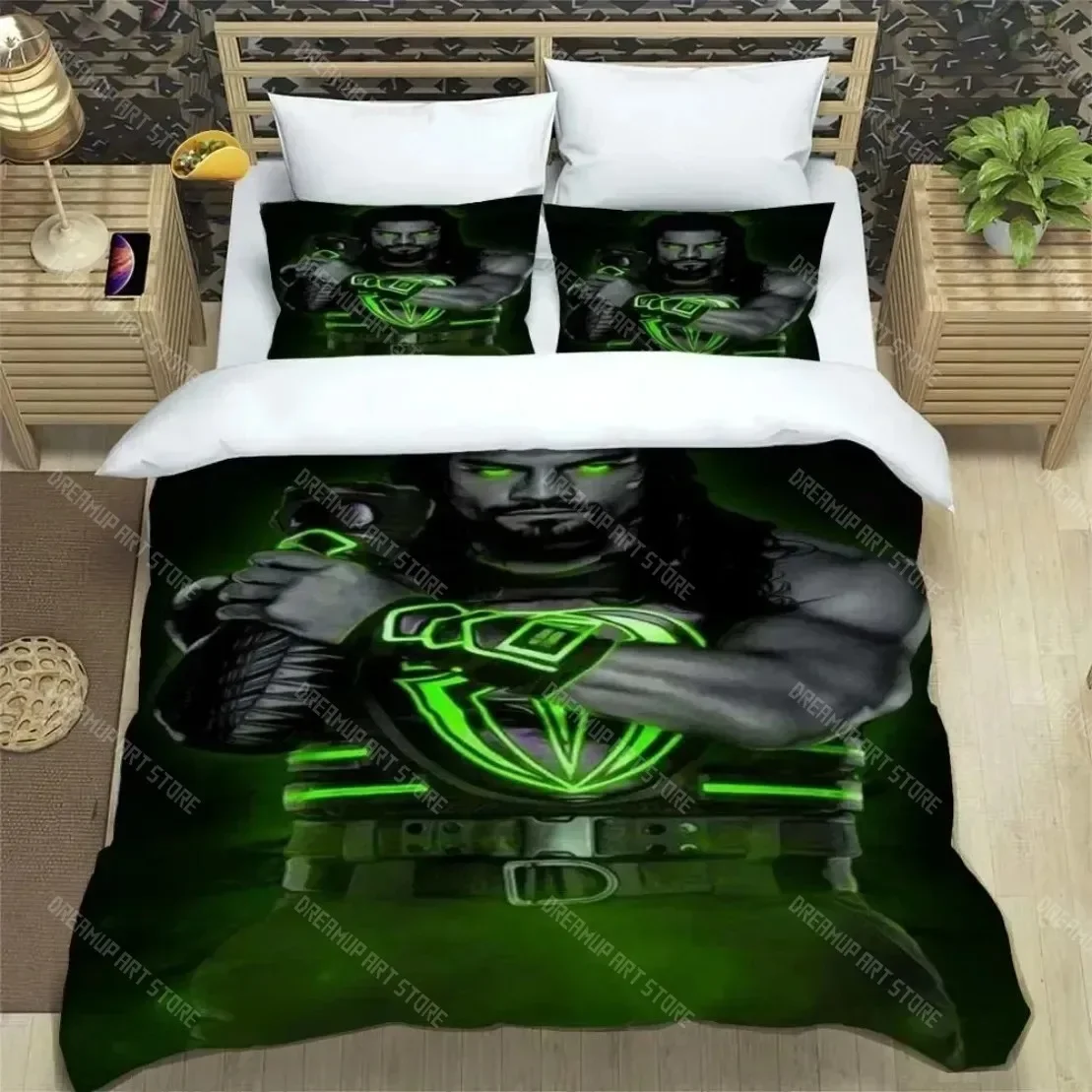 

Wrestling Game WWE EAW Bedding Set,Boy&Girl Duvet Cover Pillow Case Gift, Home Bedroom Quilt Set Large King 260x220cm