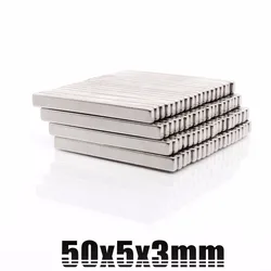 2-100 sztuk 50x5x3 na silny prostokątne magnesy neodymowe blokowe 50mm x 5mm x 3mm N35 ziem rzadkich NdFeB prostokątny magnes prostopadłościanu