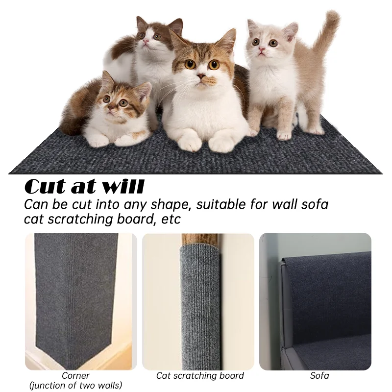 Wall Self-Adhesive Anti Cat Scratch Sofa DIY Trimmable Carpet Cat Scratching Post Carpet Furniture Protection Anti-scratching