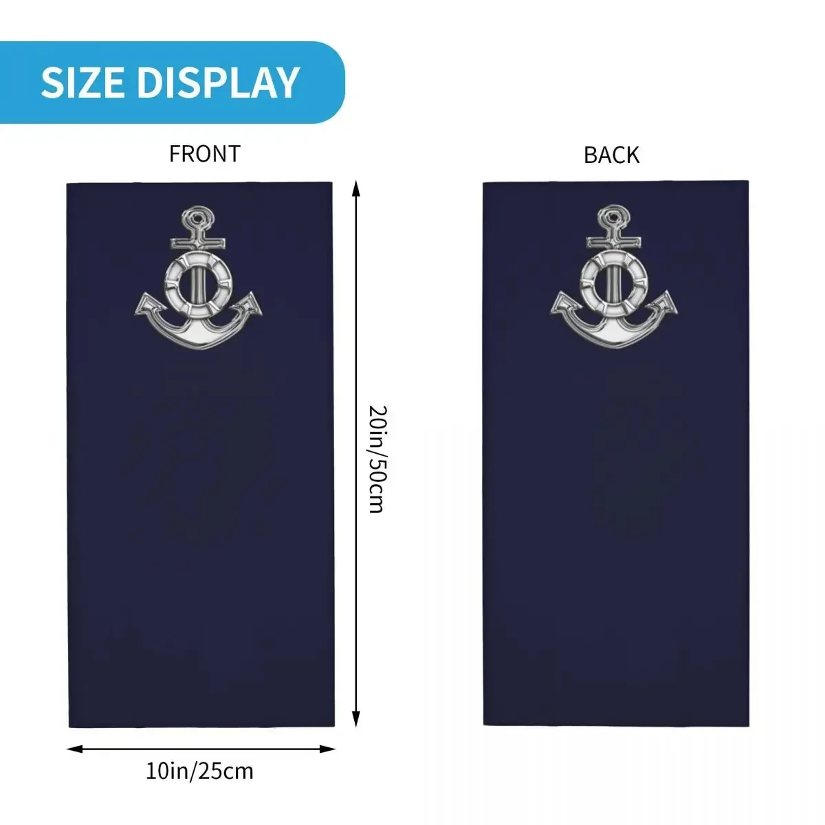 Bandana Nautical Life Anchor Applique para homens e mulheres, polainas de pescoço estampadas, bandana, lenço lavável, estilo cromado, equitação para adultos