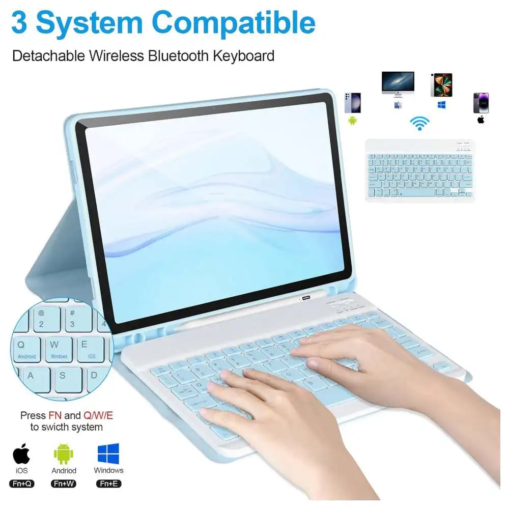 Tablets Keyboard Case for Samsung Galaxy Tab A9 Plus X210N 11inch Detachable Keyboard Case For Samsung Tab A9 8.7 X110 X115 Case