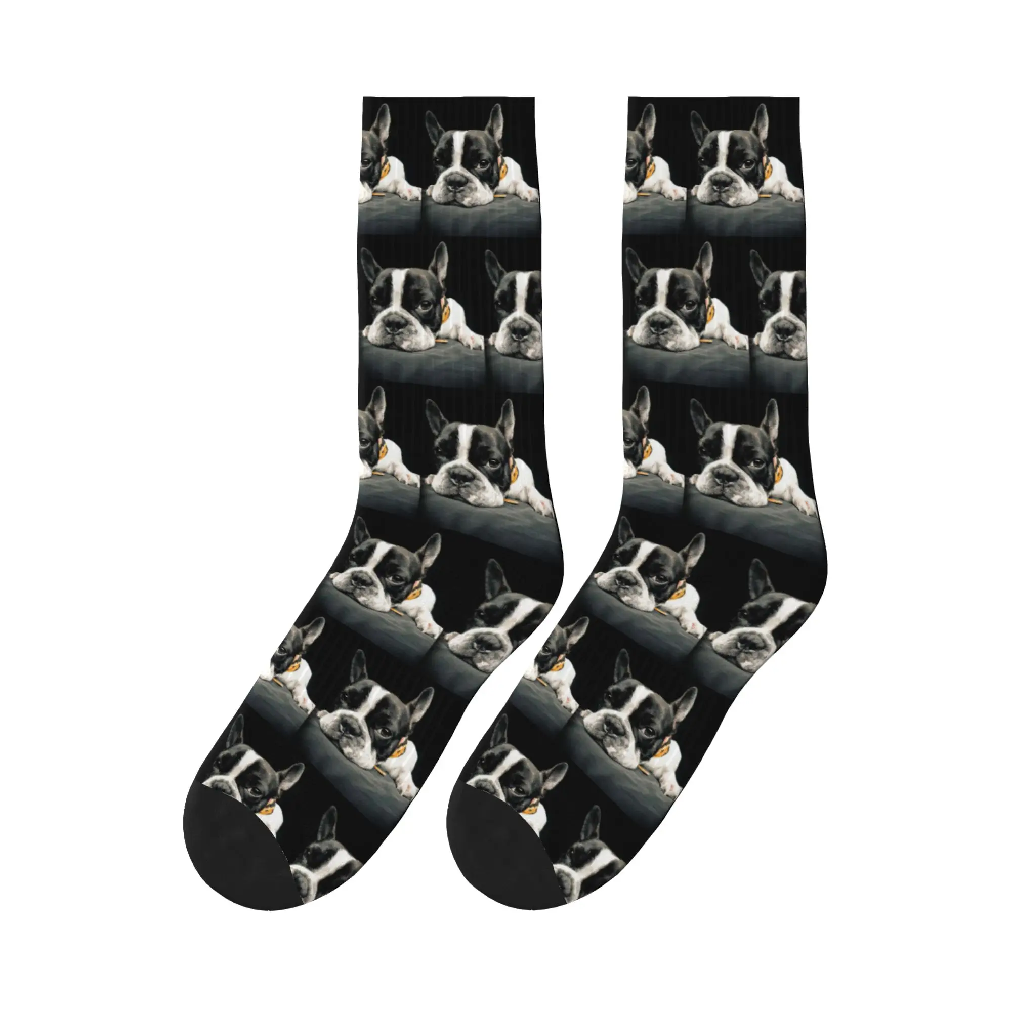 

Black Boston Terrier Sports Socks Sweat Absorbing Stockings All Season Long Socks for Unisex Gifts