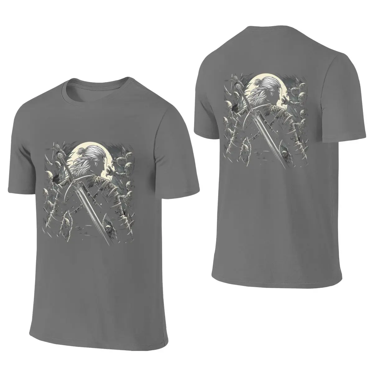 Monster Slayer Against The Undead - Dark Fantasy Trendy Reversible T-shirtMinimalist Style Full Texture Tee