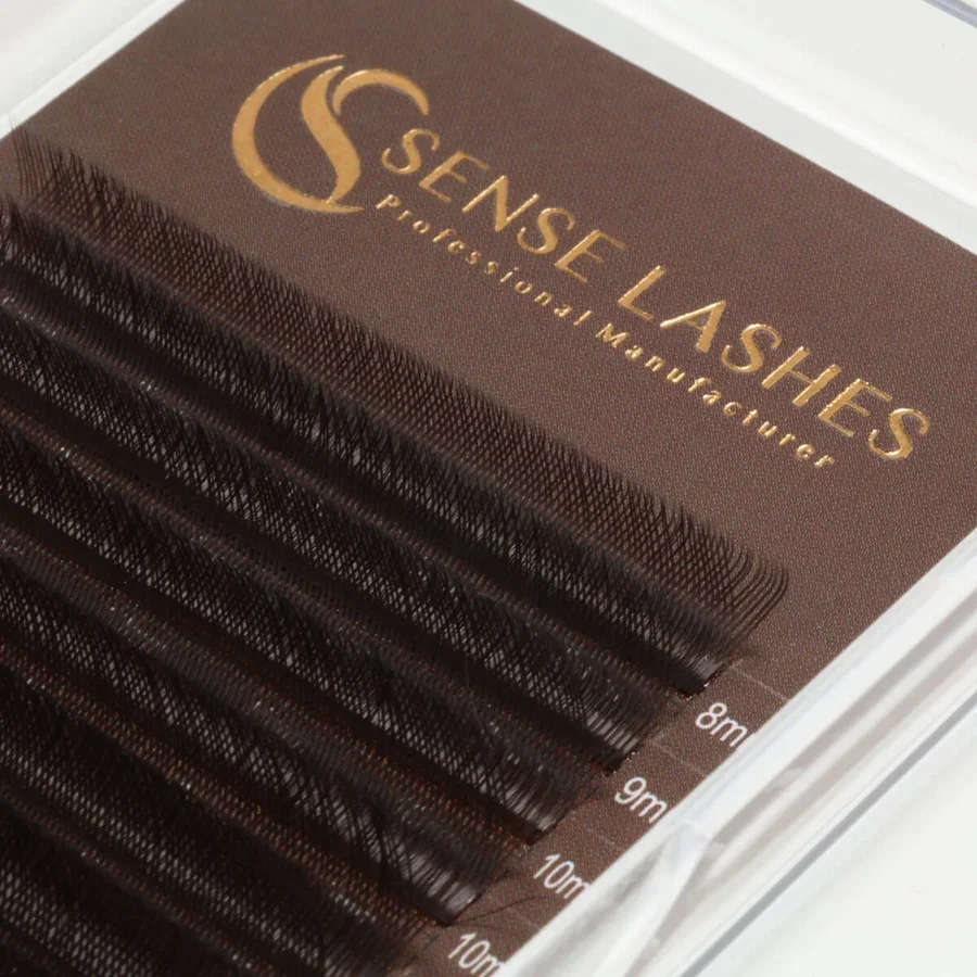 SENSE LASHES 16 Rows YY Shape Eyelashe Dark Brown Premade Volume Fans Faux Mink Natural Soft Brazilian Individual Lashes