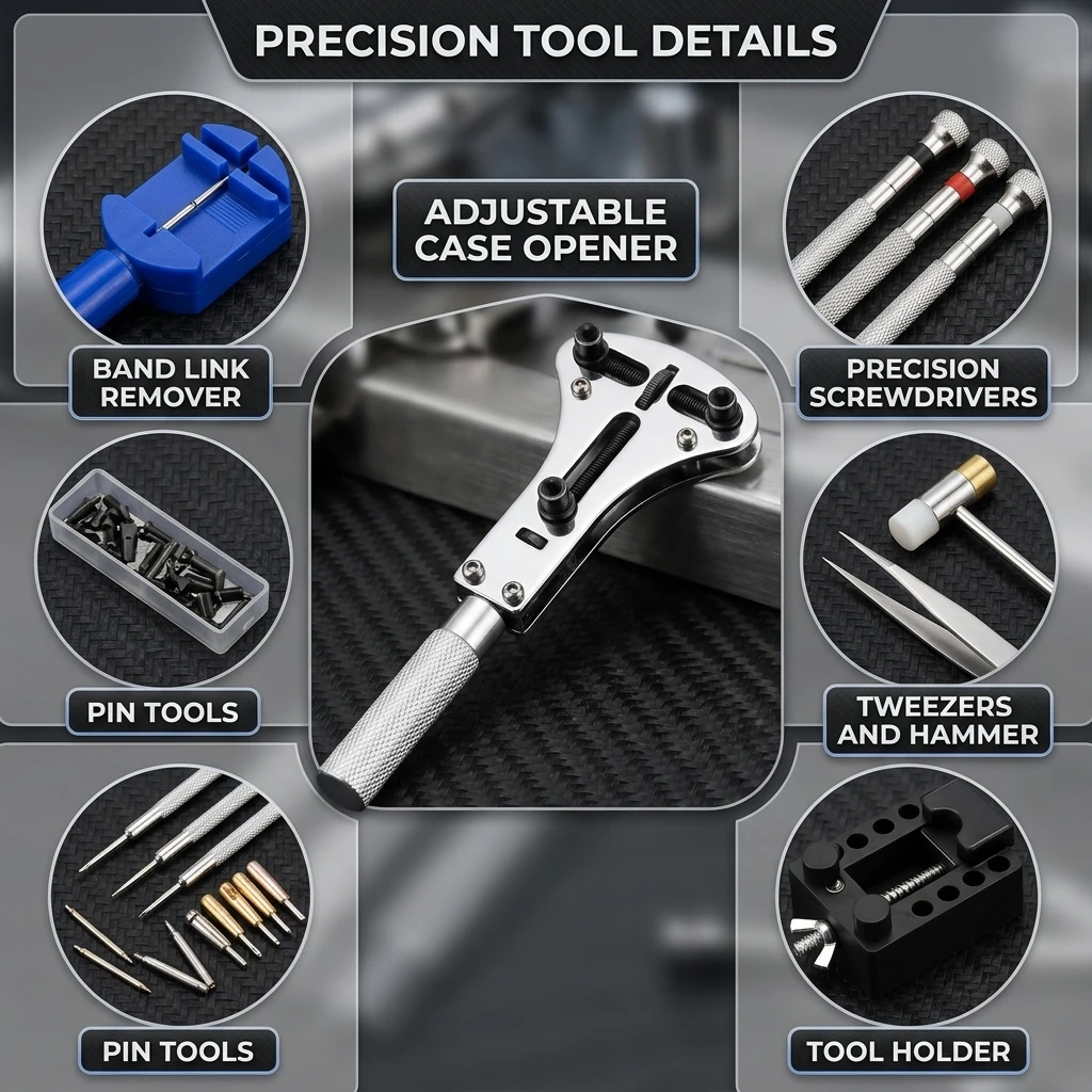 Kit de herramientas para reloj - Watchmaker Repair Tool Kit Case Opener reseña y precio