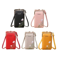 E74B Elegant Ladies Shoulder Bag with Kiss Lock Closure Phone Purse for Night Outs