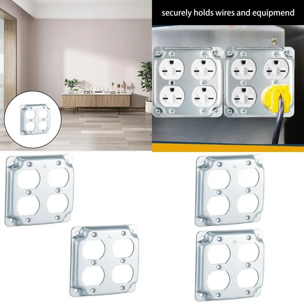 

652F 2 шт. Металлические крышки для электрических розеток дюйма из цинкового сплава GFCI Коробочные пластины для внутренней