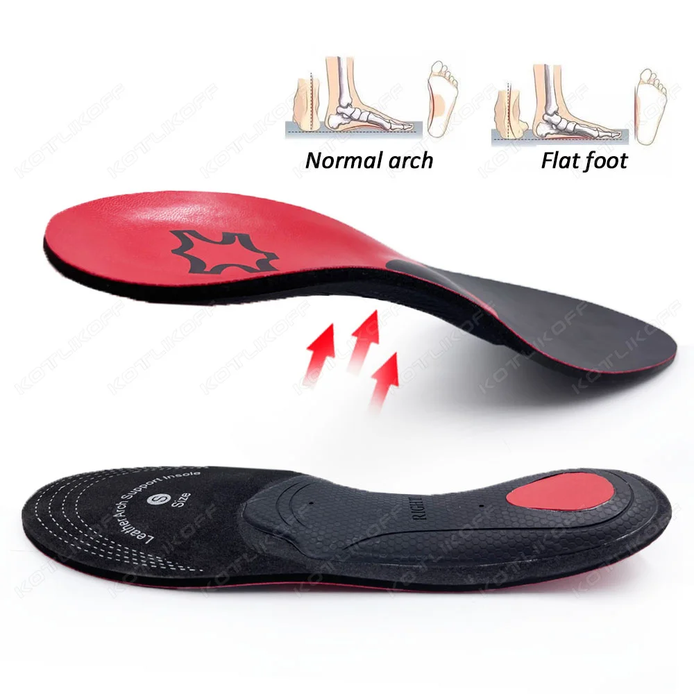 PU Leather Orthopedic Insole Orthotic Arch Support Inserts Flat Foot Shoe Pad Latex Antibacterial Active Carbon Comfort Care - view 2