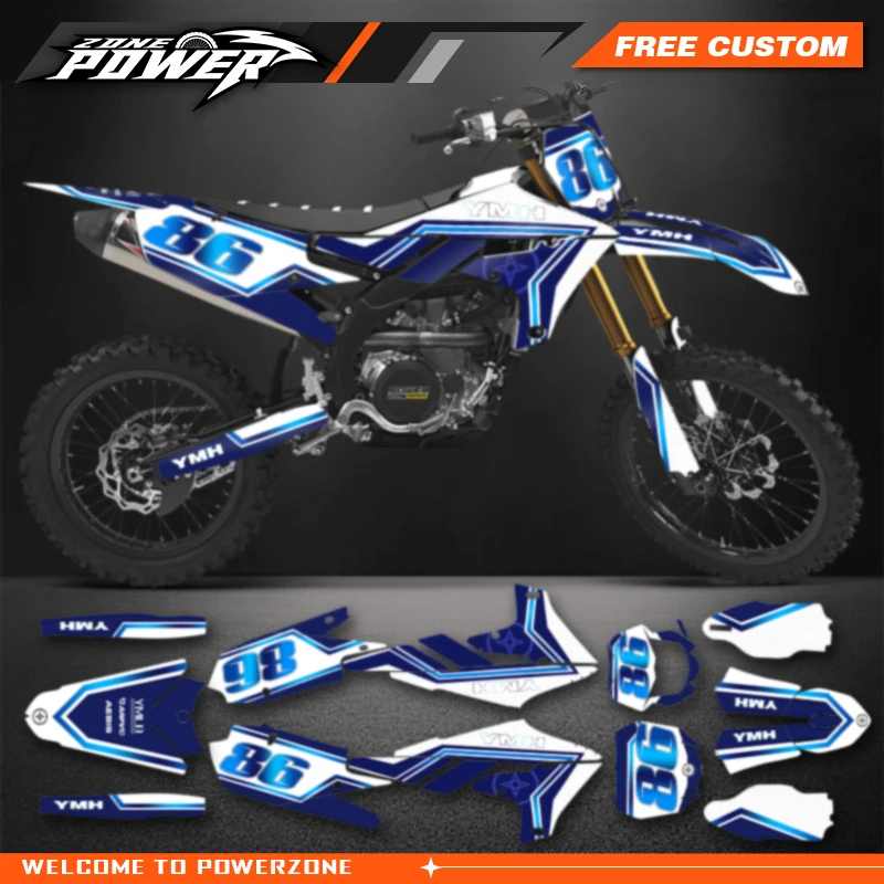 Powerzone For Yamaha YZF250 19-23 YZF450 18-22 WRF450 19-22 WRF250 20-23 Custom Backgrounds Graphics Decals Sticker Kits  24