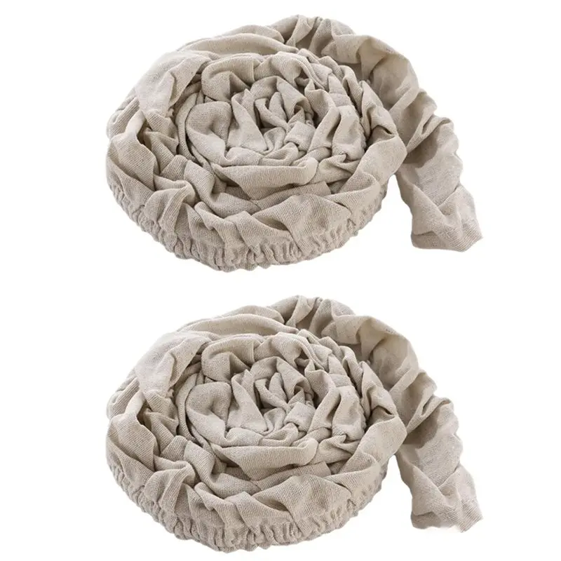 TFORU-2Pack 6FT Linen Fabric Cord Covers Soft Hook-And-Loop Cable Sleeves Cleaner Home Décor Setup