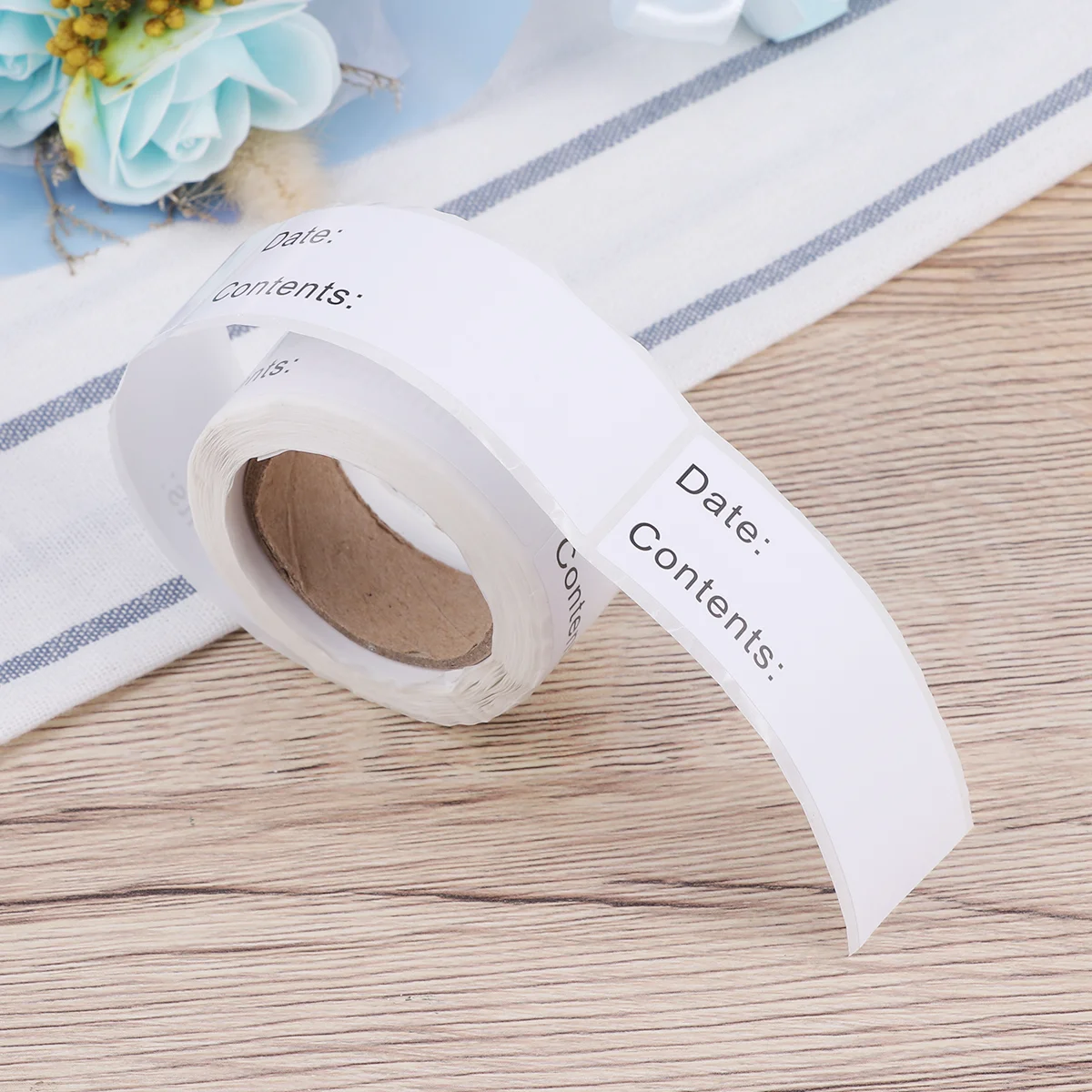 250 Pcs/Roll Pantry Storage Containers Food Labels Masking Tape Dispenser Nail Stickers Blank White