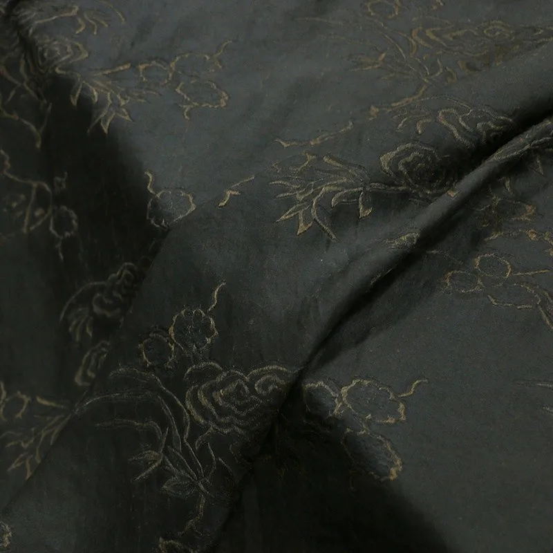 New Chinese-style cheongsam and Hanfu fabric made of silk plain satin with crack patterns traditional Xiangyunsha