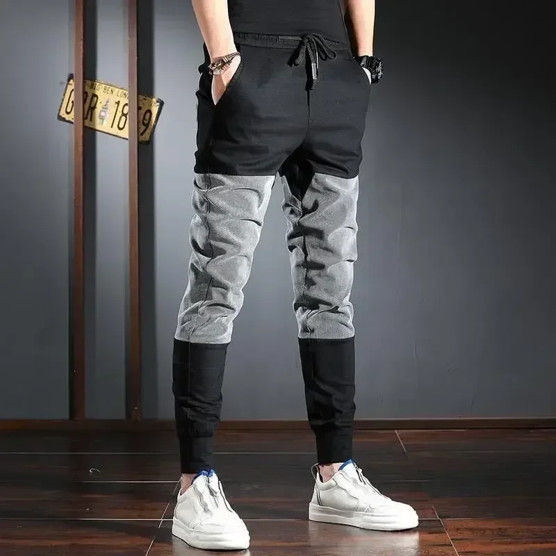 高品質韓国スタイルメンズカーゴパンツ綿 Techwear ルーズ男性ズボン原宿だぶだぶカジュアルスラックスストリートファッションエモ