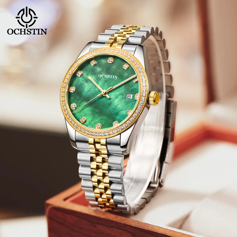 

OCHSTIN Watch for Men Luminous Luxury Business Quartz Wristwatch Waterproof Stainless Steel Military Man Clock SWISS MOVT