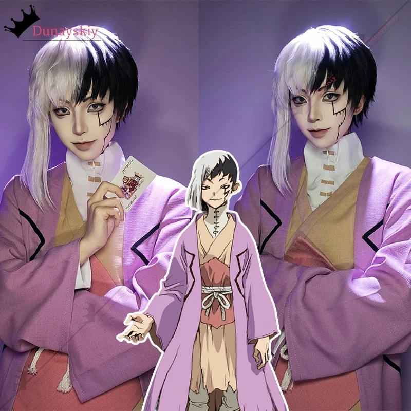 

Cosplay Asagiri Gen Costumes 【S-2XL】Men Costume Plus Size Kimono Wig Tattoo Sticker Accessories DIY Halloween Disguise Ornament