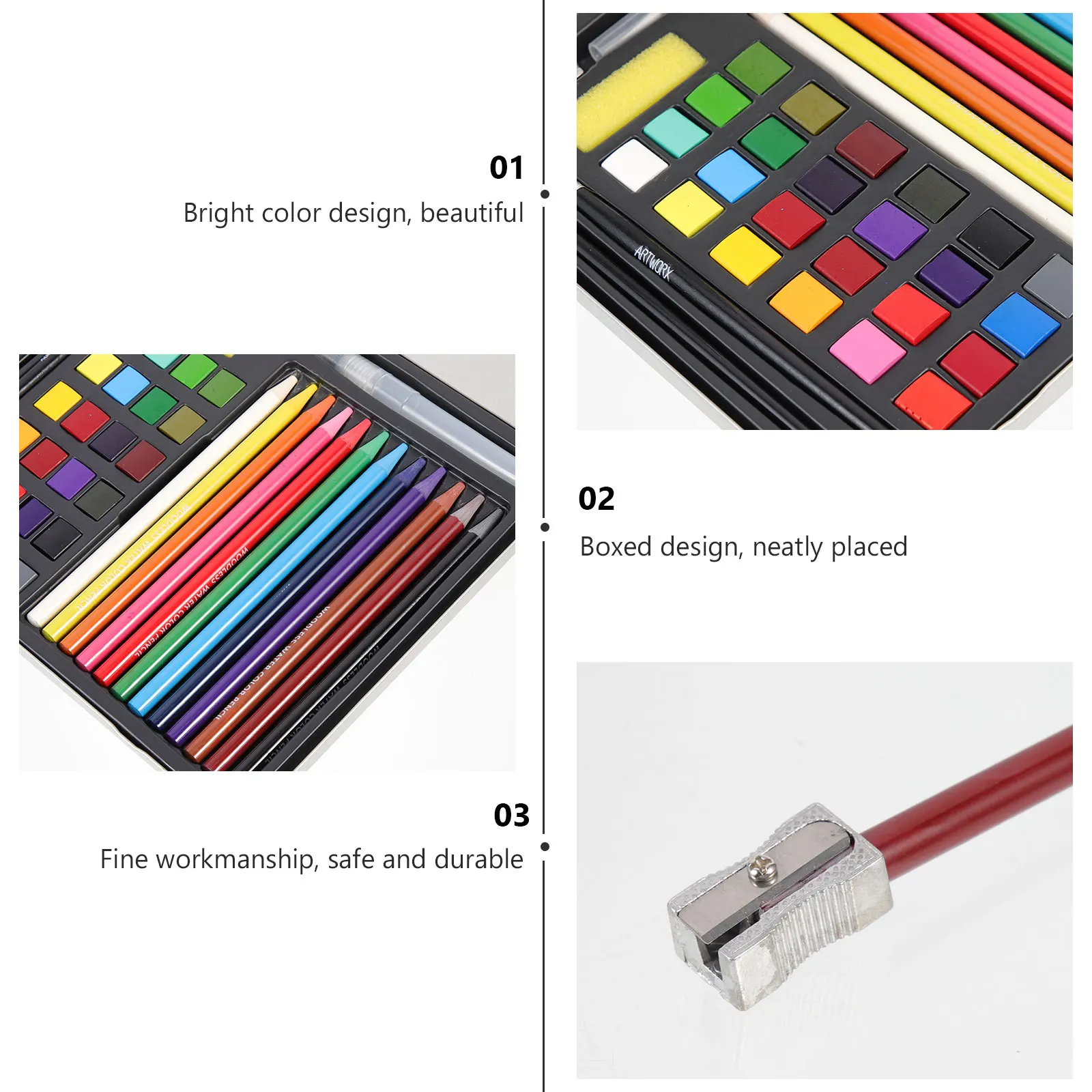 

Watercolor Paint Set Field Sketch Painting Kit Portable Household Lightweight Travel Plastic Pigments Complete Tool