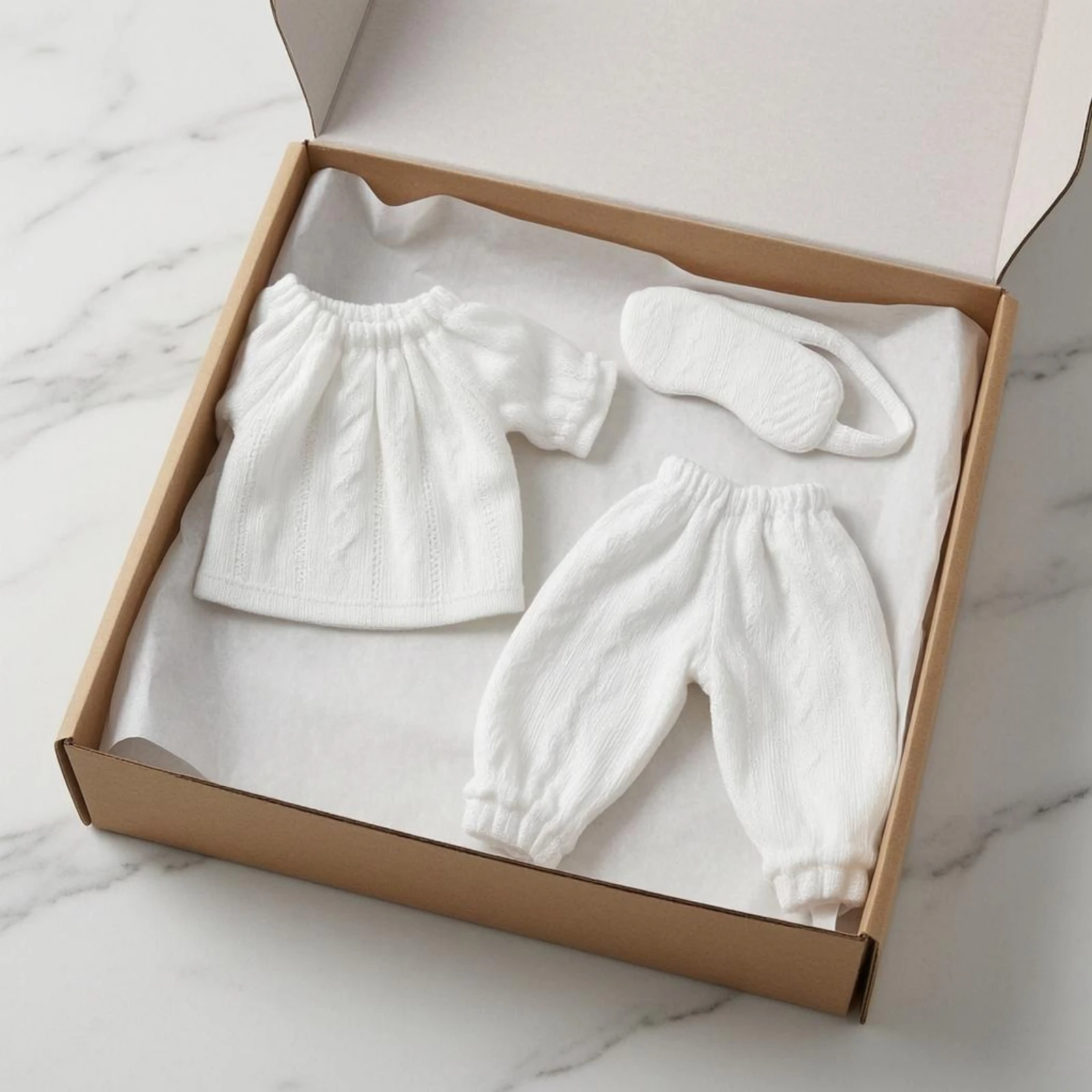 3-Piece Doll Pajama Set Gathered Cuffs Doll Pajama Outfit Toy Apparel Elastic Waist Tapered Legs